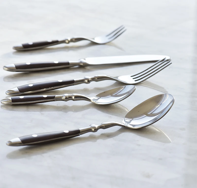 Столовые приборы из нержавеющей стали ножи для стейка вилка салата ложка