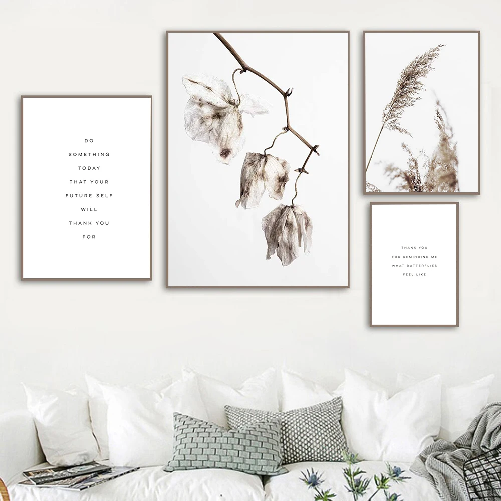 

Letter Poster Quotations Canvas Painting Botanical photography Art Print Modern Wall Picture For Living Room Home Decor