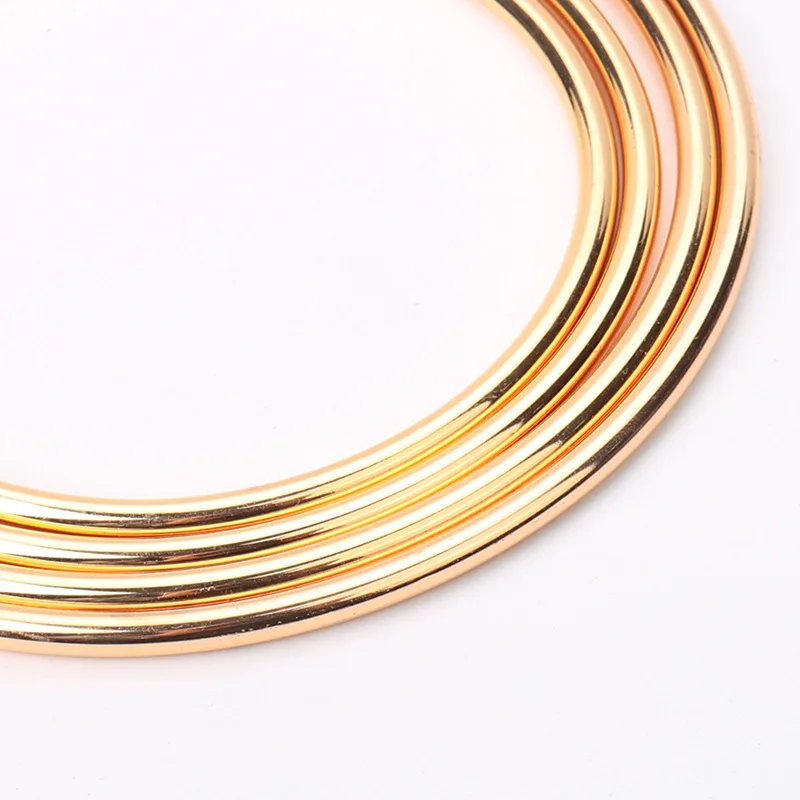 2 Pcs Metal Big Circle Hand-in-hand Iron Ring Metal Hand-in-hand Case Bag Hardware Accessories Replacement Women Handbag Handles