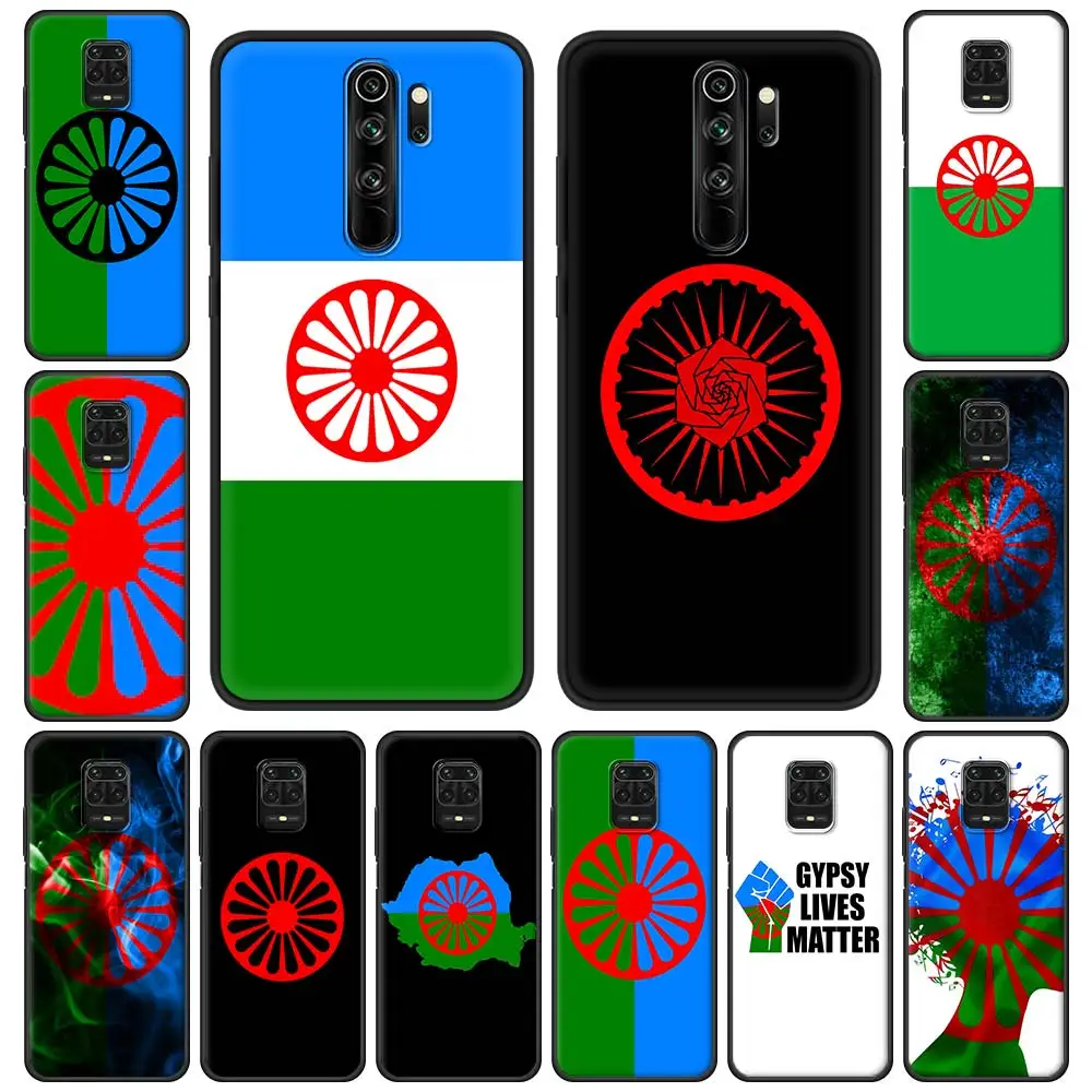 

Gypsy Romani Roma Flag Phone Case For Xiaomi Redmi Note 9S 9 8 10 11 Pro 7 8T 9C 9A 8A K40 4G Luxury Soft Black Cover Couqe Capa