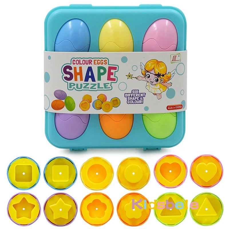 kids fun color egg shape puzzle early learning geometric figures recognition montessori toys for toddlers children toy free global shipping