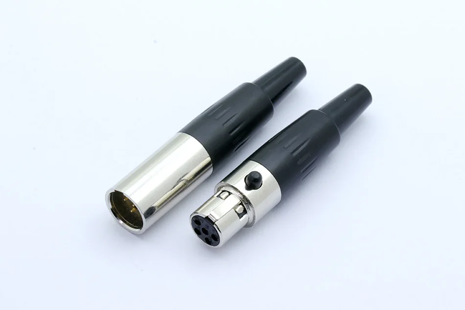 5pins 1 комплект Mini XLR plug& jack, Mini авиационный разъем, 3 4 5 контактов, цинковый сплав+ медные контакты, для микрофона аудио-видео подключения - Цвет: 5pins