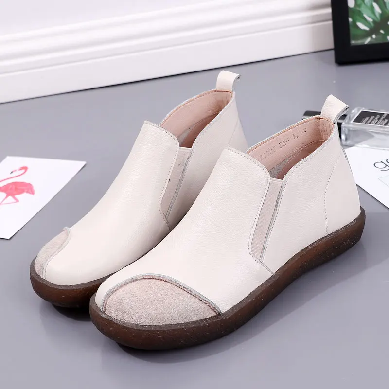 Женские ботинки новинка 2020 Дизайнерская кожаная обувь ручной работы осень/зима