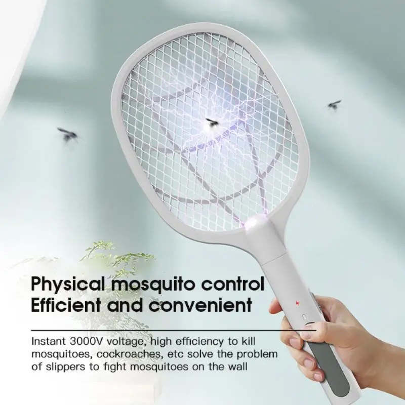 Mosquito Racket Insect Killer Light Electric Mosquito Swatter Rechargeable Mosquito Repellent Bug Fly Bat Swatter Sleep Protect