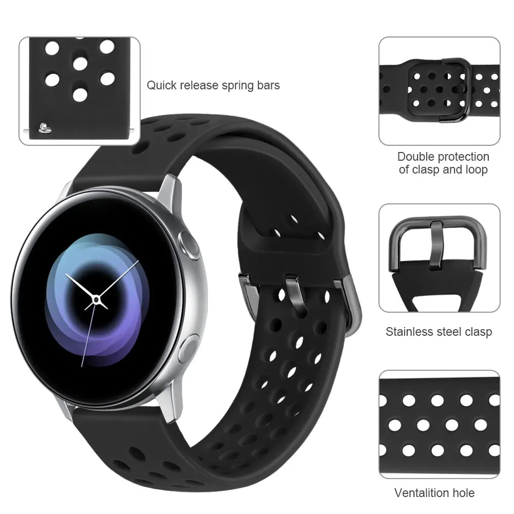 Для samsung gear S3 Frontier, Классический ремешок для часов 22 мм силиконовый спортивный сменный мужской t men wo мужской браслет ремешок для Amazfit Bip 20 мм