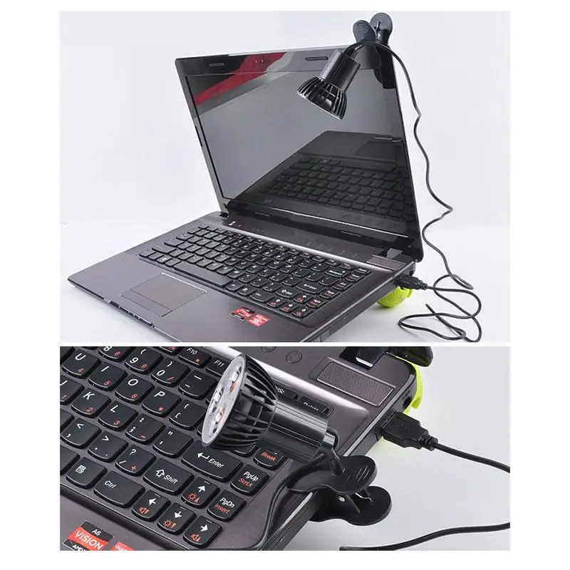 

New Super Bright 3 LED Port Clip On Spot USB Light Lamp For Laptop PC Notebook Black USB Light