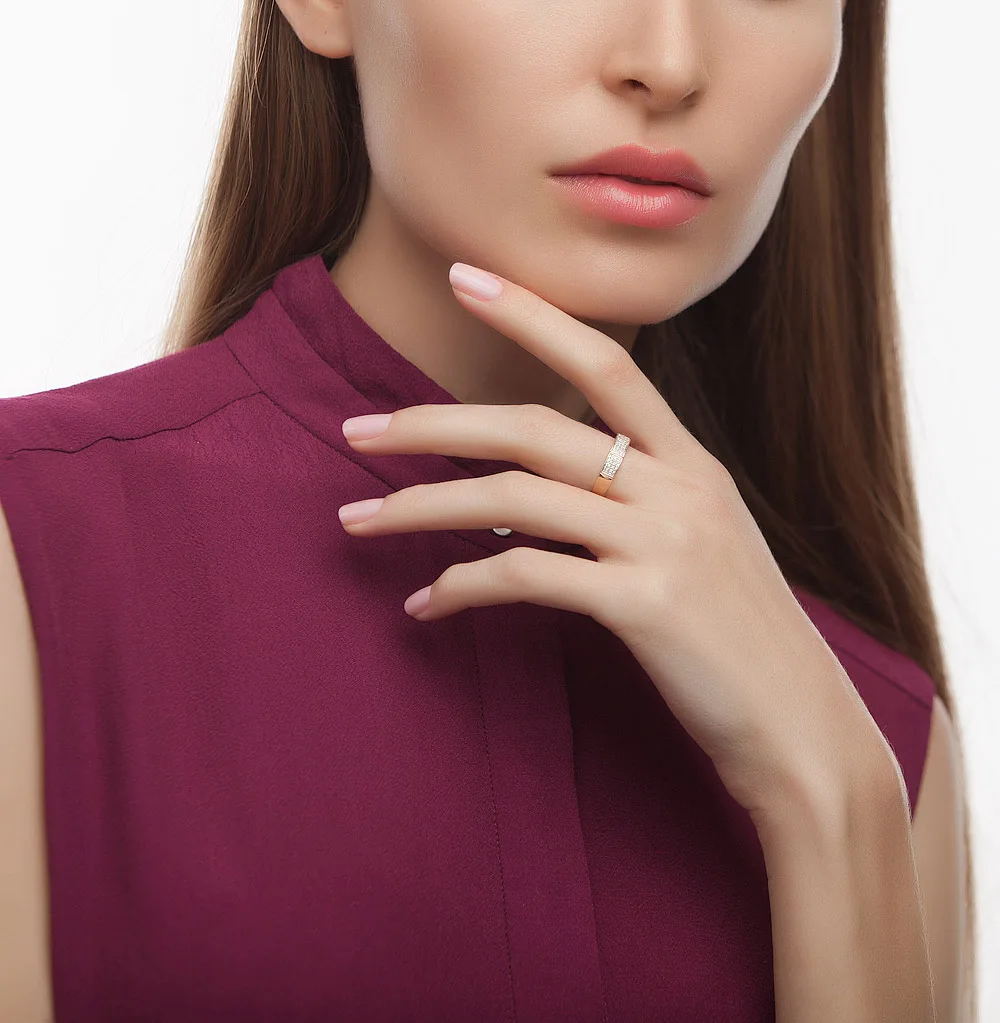 

SKM brand designer rings for women diamond rings 14k rose gold Engagement rings designer Promise Luxury Fine Jewelry