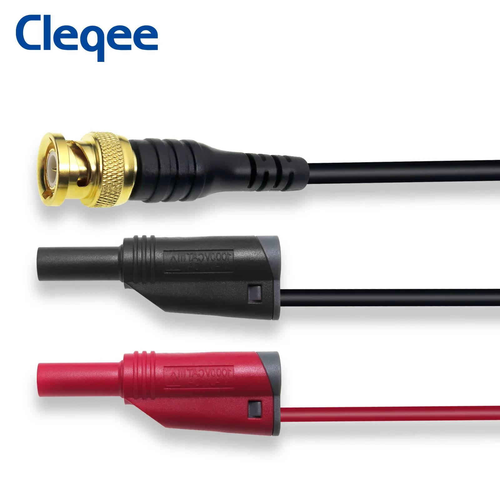 Cleqee P1064 позолоченная Чистая медь BNC штекер до 4 мм безопасные штабелируемые