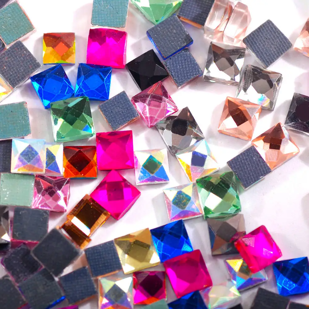 mix color 100 шт./лот, 5 мм, квадратная поверхность с заземлением, горячая фиксация, стеклянные кристаллы, стразы с плоской задней частью, железные свадебные платья, декоративные аксессуары - Цвет: mix color