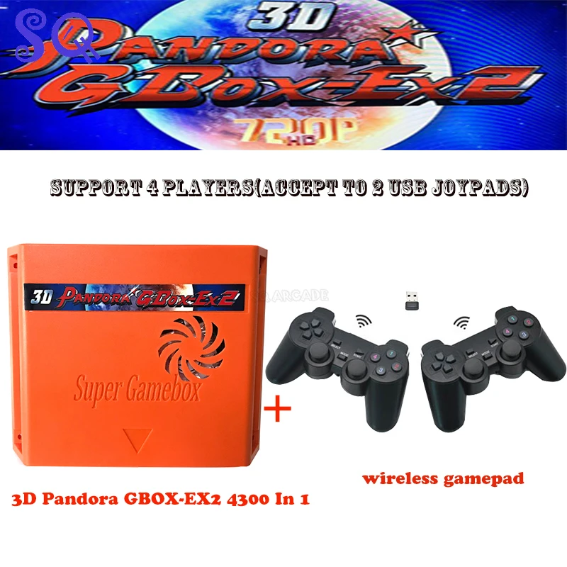 

3D Pandora GBOX-EX2 4300 в 1 игровая панель аркадная коробка картридж Jamma PCB 720P VGA + набор проводных/беспроводных геймпадов