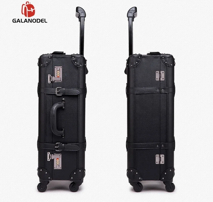 Ретро дизайн высокое качество 20/24 дюймов крепкий и прочный чемодан на колесиках