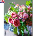 Полноразмерная картина из квадратных круглых цветов, украшение, алмазная живопись, 5d мозаика, искусство натюрморта, алмазная вышивка, Современная роспись, вышивка крестиком