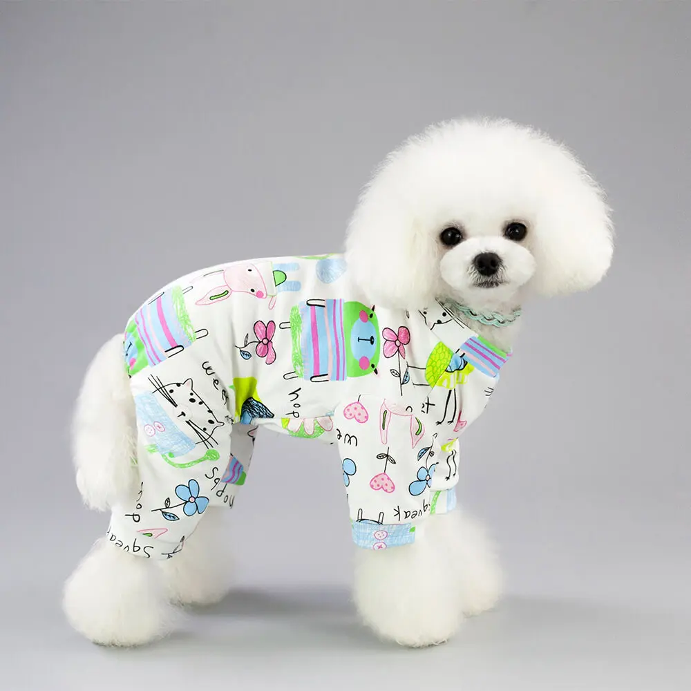

Hot Sale Autumn And Winter Cotton Material Comfortable Fashion Pet Clothing Dog Pajamas Puppy Clothes