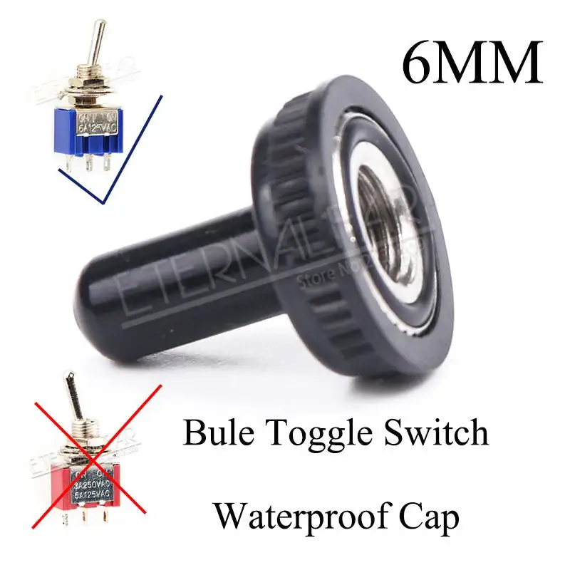 Blue Waterproof Cap SPDT DPDT сброс запирающий переключатель MTS-102 5A 6A 125V 3A 250 AC Mini 3 6PIN ON-OFF-ON кулисный переключатель фары двигатели - Цвет: Blue Waterproof Cap