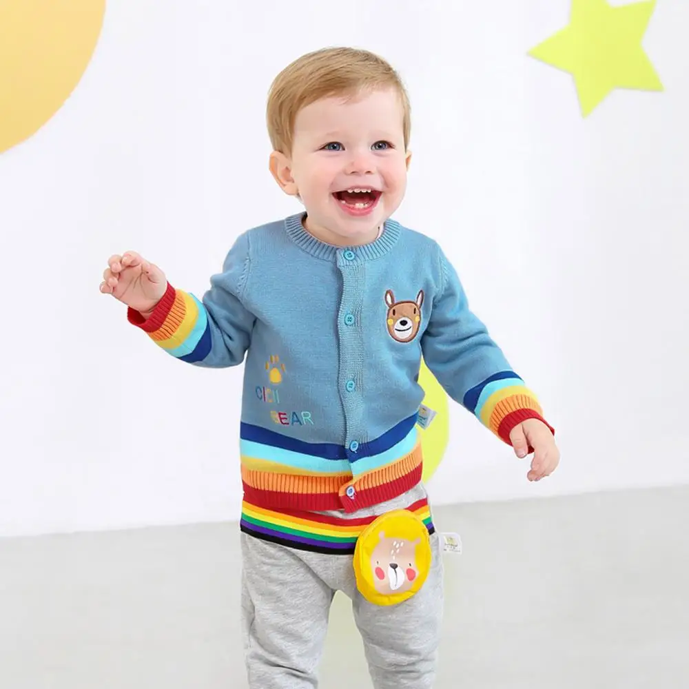Cicibear хлопковый свитер для маленьких мальчиков и девочек на весну осень
