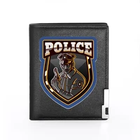 2021 new arrivals police printing mens wallet leather purse for men credit card holder short slim wallet pocket