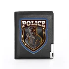 Новое поступление 2021, мужской кошелек с полицейским принтом, кожаный кошелек для мужчин, тонкий короткий кошелек с карманом для кредитных карт