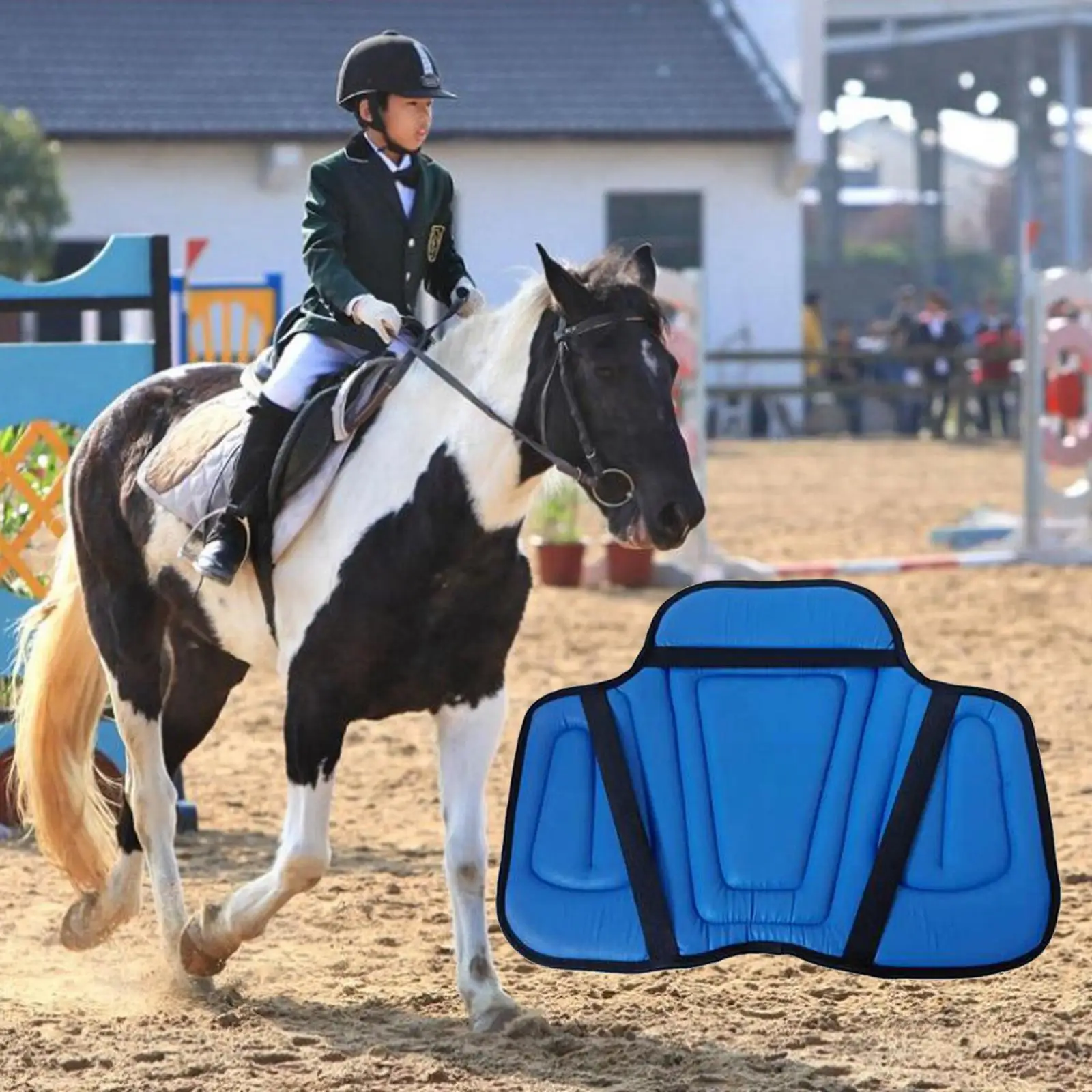 Horse Saddle Pad PU Outdoor Training Seat Cushion Horse Harness Seat Saddle Cushion Leather Pads Equipment Accessories