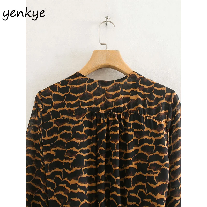 Женское винтажное длинное платье с принтом элегантное женское v-образным вырезом