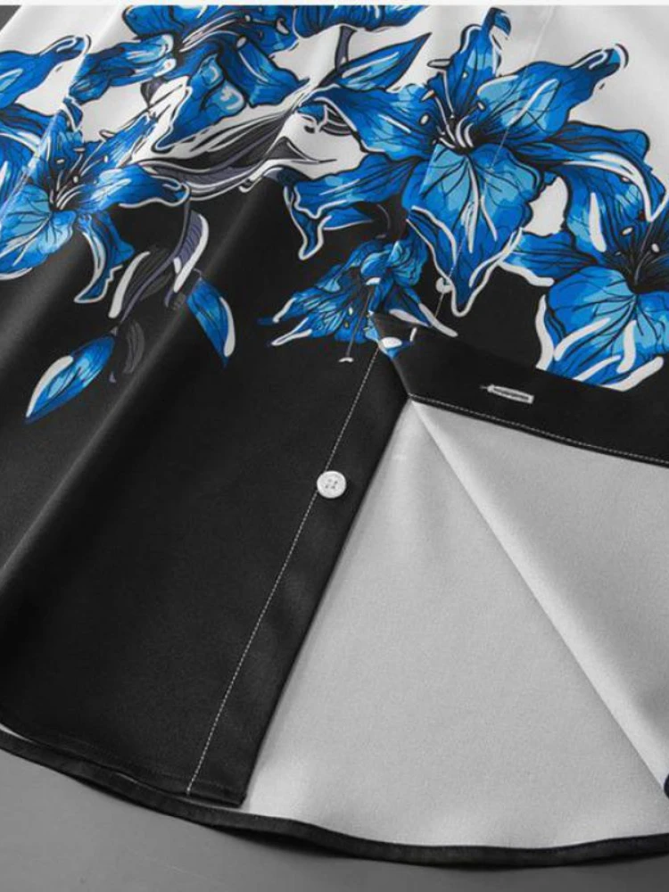 

New Floral Printed Male Shirts High Quality Long Sleeve Casual Mens Dress Shirts Fashion Slim Fit Party Man Shirts 4XL 2021