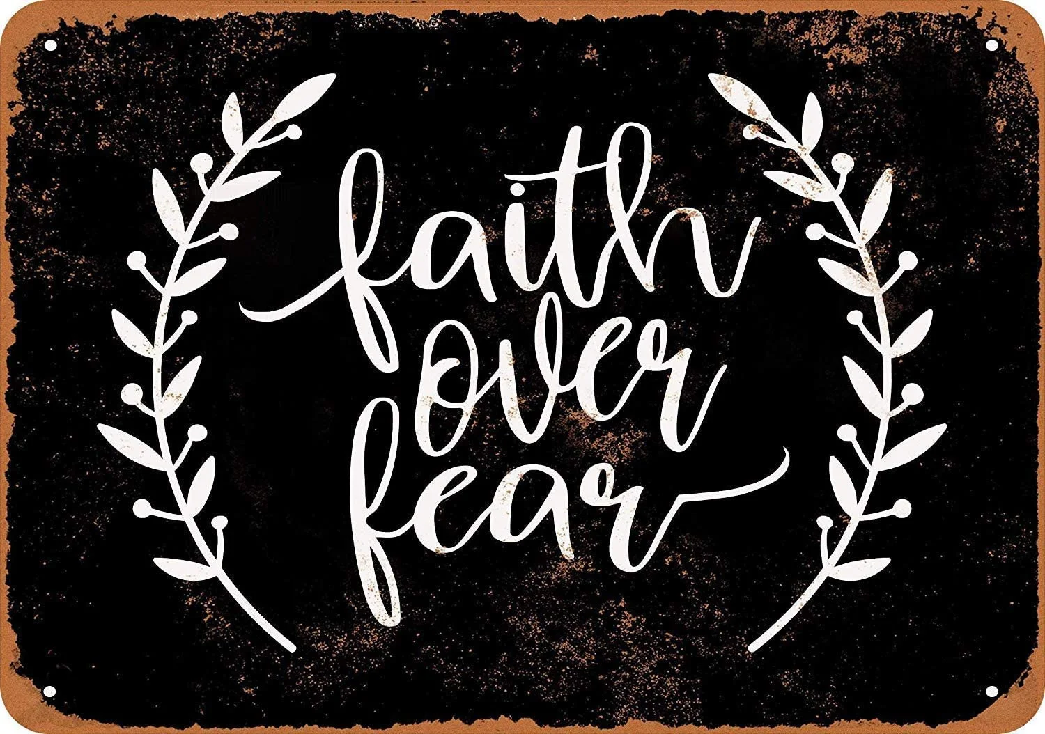 

Anjoes Tin Signs Metal Vintage Look - Faith Over Fear 2