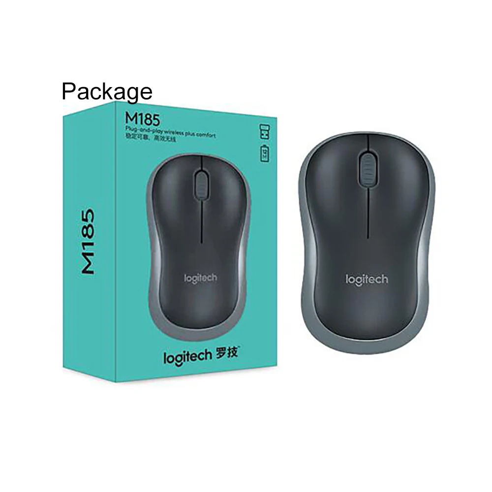 Оригинальная беспроводная мышь Logitech M185 симметричный дизайн DPI офисный компьютер