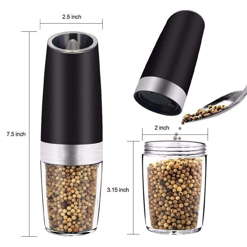 Salt & Pepper Grinder -Automatic Gravity Sensor Mill Or Battery Powered Adjustable Grind Coarseness | Дом и сад