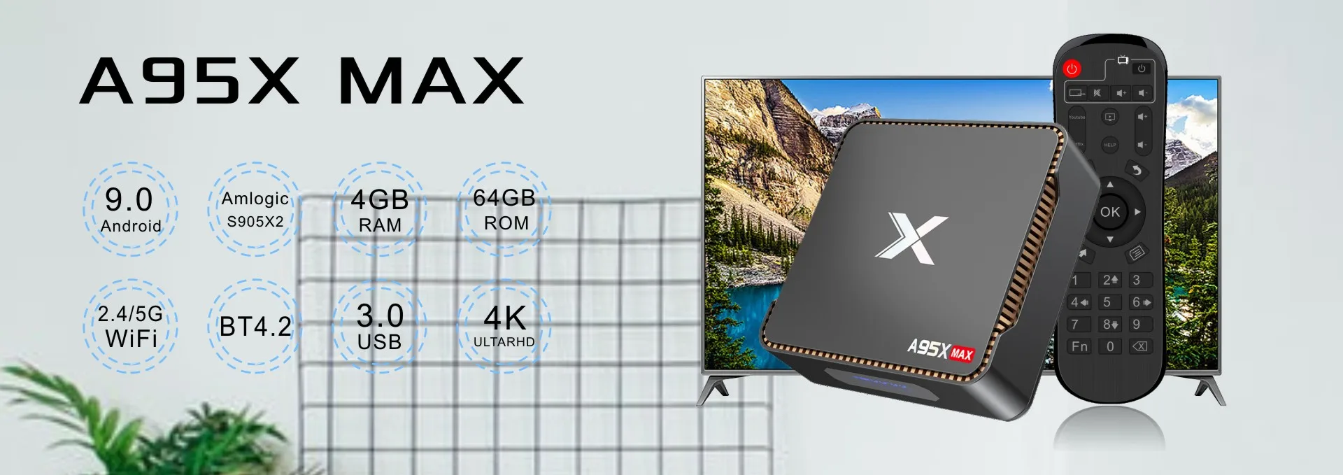 Amlogic S905X3 A95X F3 тонкий Android 9,0 4 Гб ОЗУ 64 Гб ROM2.4 и 5G двойной Wifi BT Поддержка 8K Медиаплеер smart tv приставка