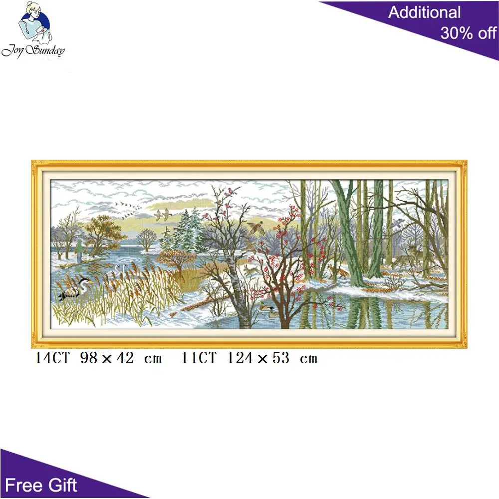 Joy Sunday красивое озеро Набор для вышивки F344 14CT 11CT | Дом и сад