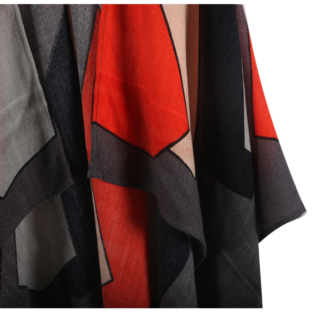 Женский зимний шарф винтажное Клетчатое одеяло Кашемировое пончо накидка из