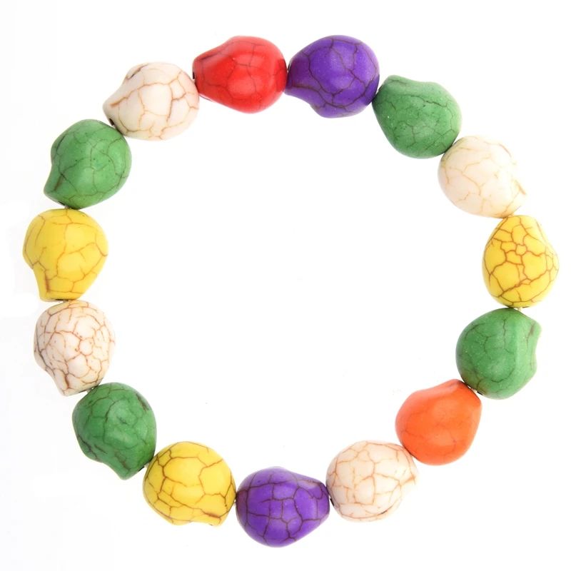 Бирюзовый браслет Howlite с бусинами в виде черепа буддийский молитвенный Mala | Дом и