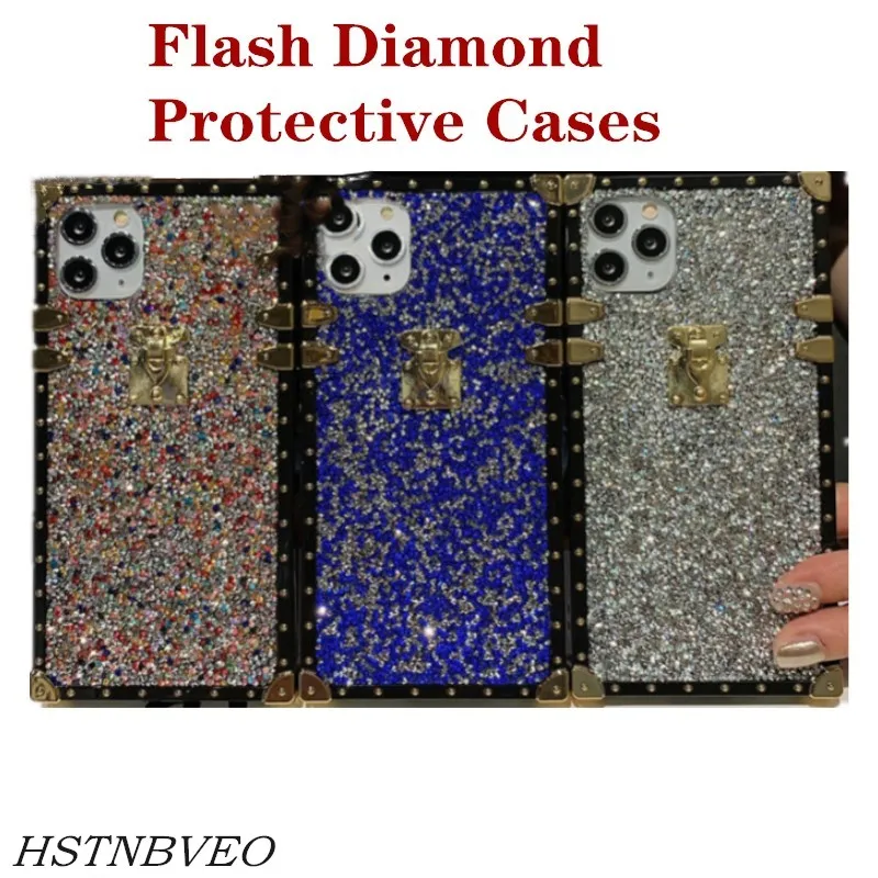 

Square Silicone Back Covers for iPhone 7 8 Plus 11 12 13 XS XR Cover Fashion Diamond Phone Case for iPhone 12 13 11 Pro Max Case
