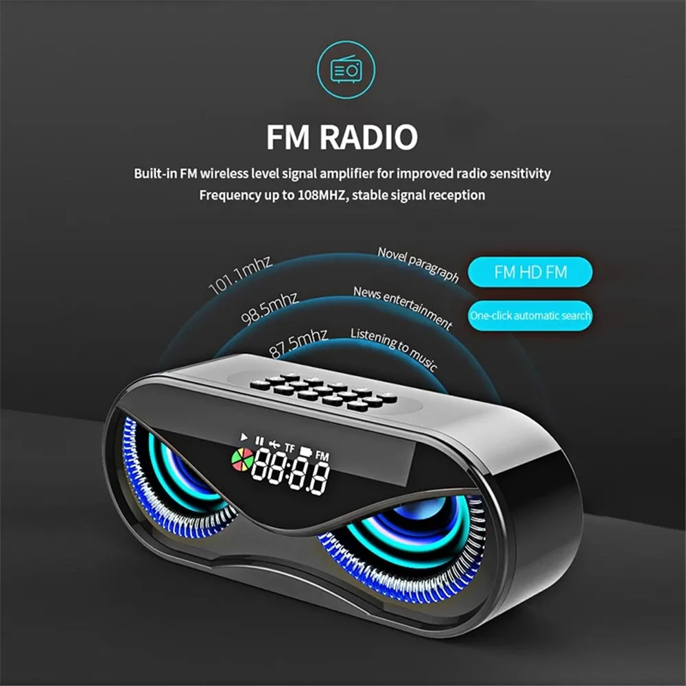 M6 Bluetooth динамик беспроводной громкий fm радио будильник tf карта светодиодный