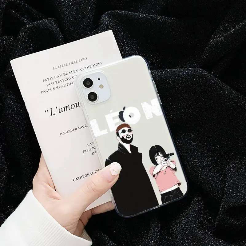 

Leon Matilda Natalie Portman Movie Phone Case Transparent for iPhone 6 7 8 11 12 s mini pro X XS XR MAX Plus cover funda shell