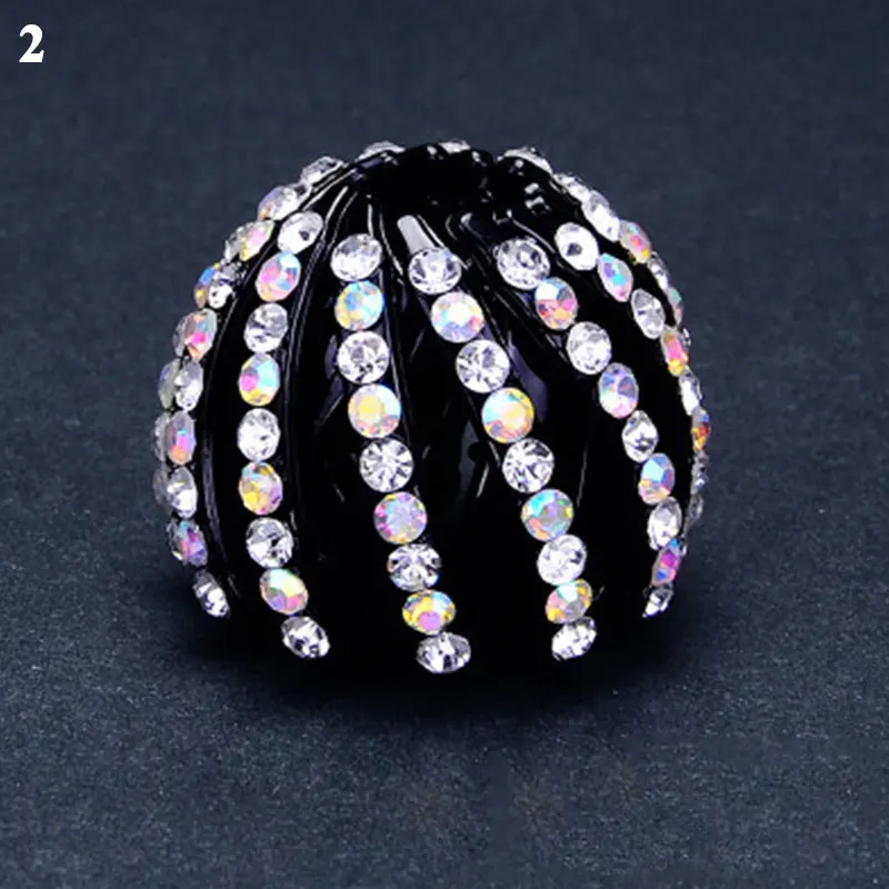 Новинка 2021 Женский пучок для волос с кристаллами коготь птичье гнездо Пряжка