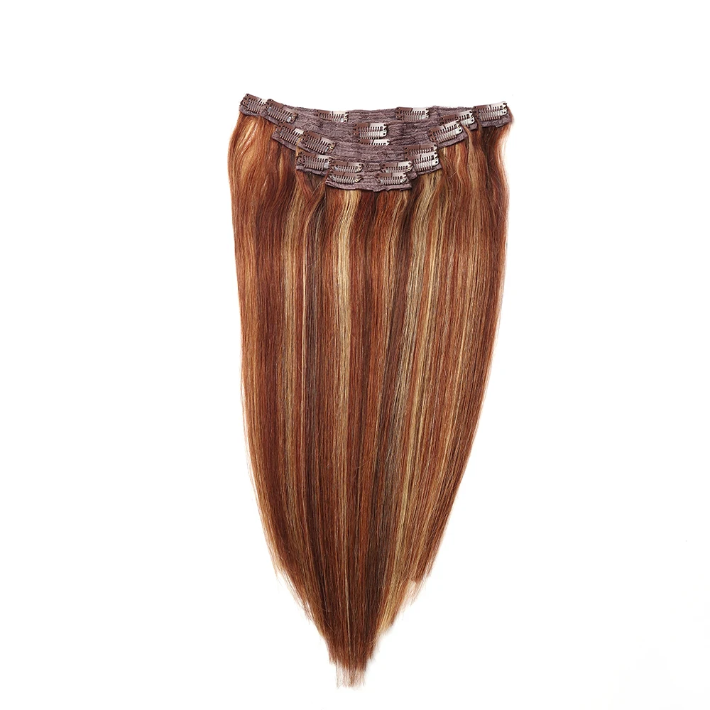Sindra 7 шт./компл. 14 "-24" Волосы remy прямые волосы для наращивания на заколках |