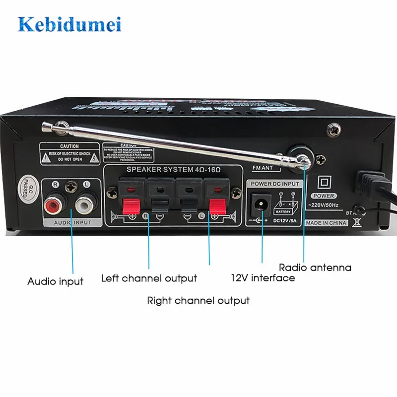 Автомобильный аудиоусилитель kebidumei 300 Вт + 220 В HIFI музыка Bluetooth домашний сабвуфер