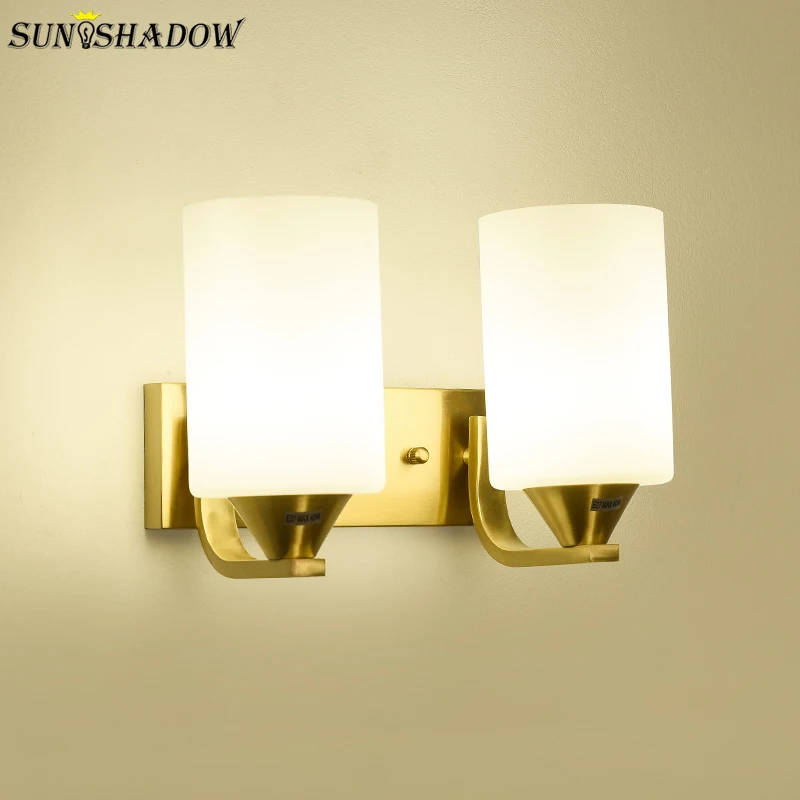 Домашний светодиодный настенный светильник, современный новый настенный светильник Coppre с 1/2 головками для гостиной, спальни, прикроватный светильник для столовой, комнатные светильники