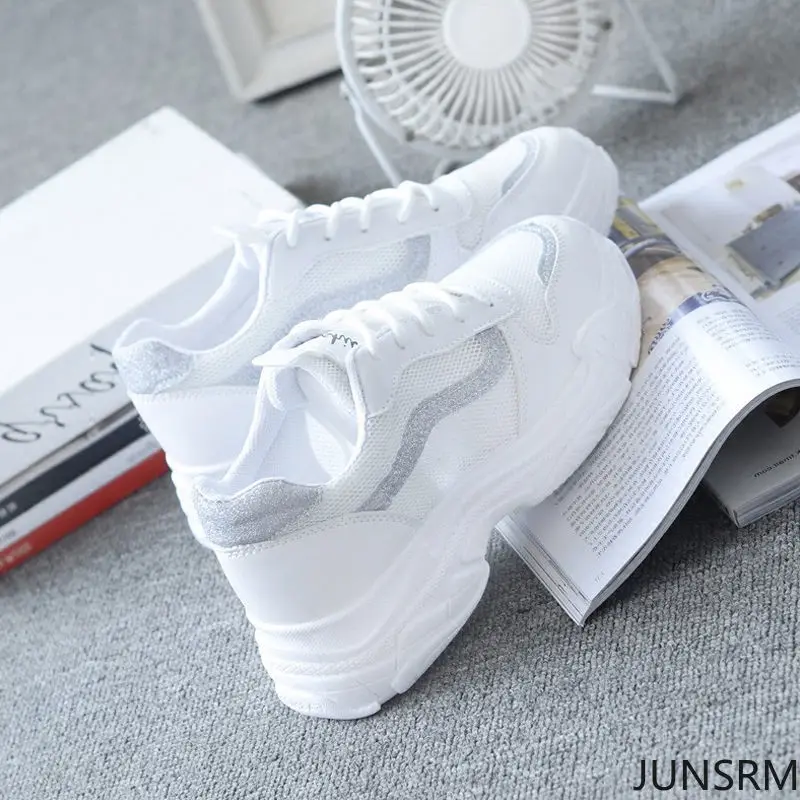 

Women's Shoes 2021 autumn New Fashion Comfortable Women's Vulcanized Shoes Lace-up Breathable Mesh Women Casual Shoes Old Shoes