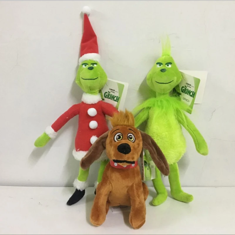 

18-32cm How Grinchs Stole Plush Toys Christmas Soft Grinch Plush Toy Animal Dog Stuffed Doll For Kids Children Birthday Gift