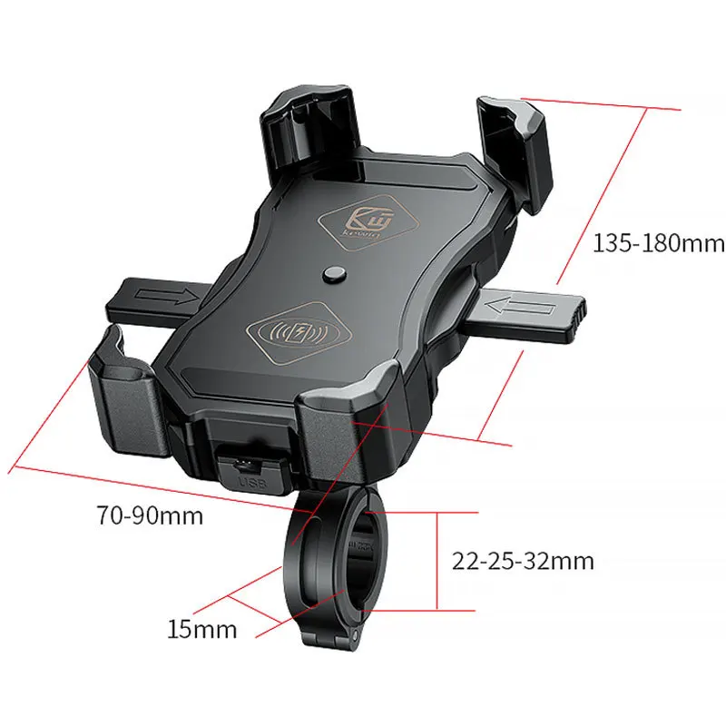 

Motorcycle Mobile Phone Holder Mount with QC 3.0 USB Qi Wireless Charger for Scooter Motor Motorbike Smartphone Support Bracket