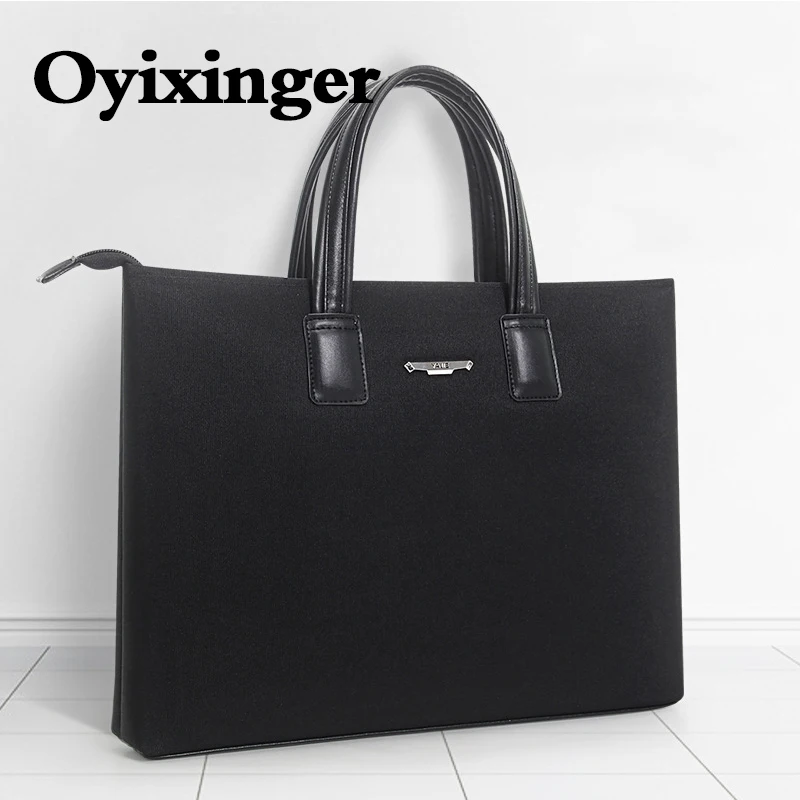

OYIXINGER 2022 New Fashion Office Briefcase 14 Inch Waterproof Handbag Business Commuting Meeting Bag Work Document Laptop Bags
