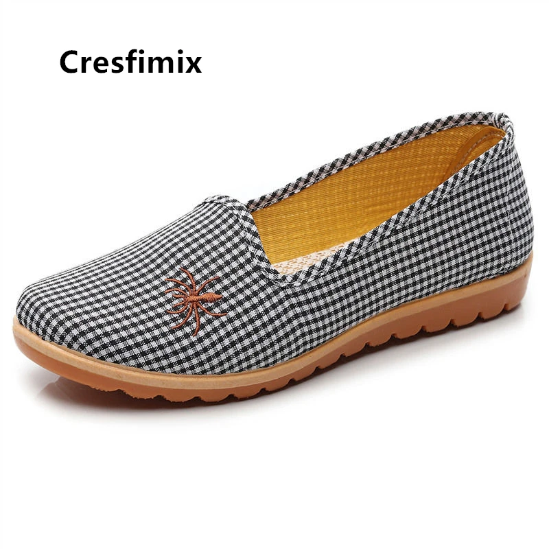 Лоферы Cresfimix женские классические светильник кие с вышивкой на плоской подошве