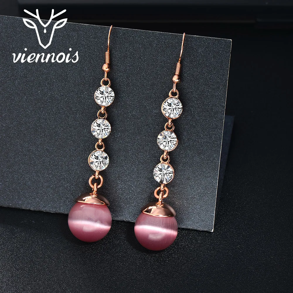 Viennois, зеленый, синий и фиолетовый цвет, висячие серьги для женщин, свадебные модные циркониевые серьги, ювелирные изделия