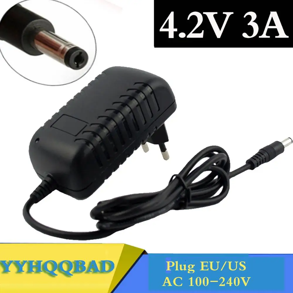 

4.2V 3A 5.5*2.1mm AC DC Power Supply Adapter Charger For 1series 4.2V 3.7V 3.6V 18650 Li-ion Li-po Battery
