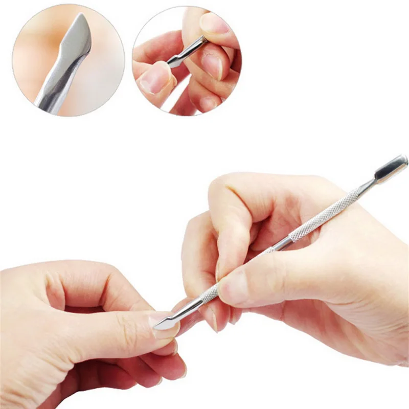 

1Pc Nail Cuticle Spoon Pusher Scraper Remover Stainless Steel Nail Art Dead Skin Removal Pedicure Accessories Manicure Tools