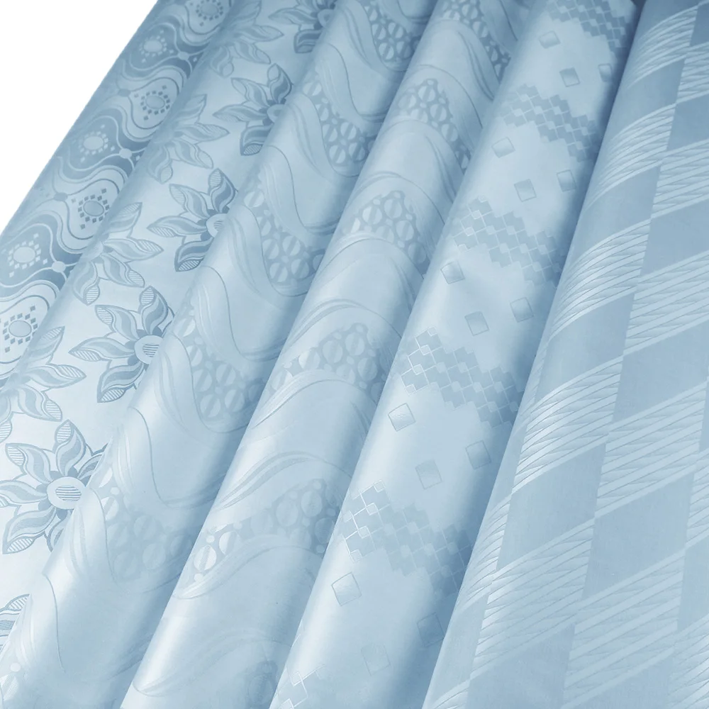 7G Light Blue Новое поступление африканская ткань Orginial Базен Riche Getzner качество Австрия хлопок Материал жаккард морская парча Feitex Текстиль - Цвет: 7G Light Blue