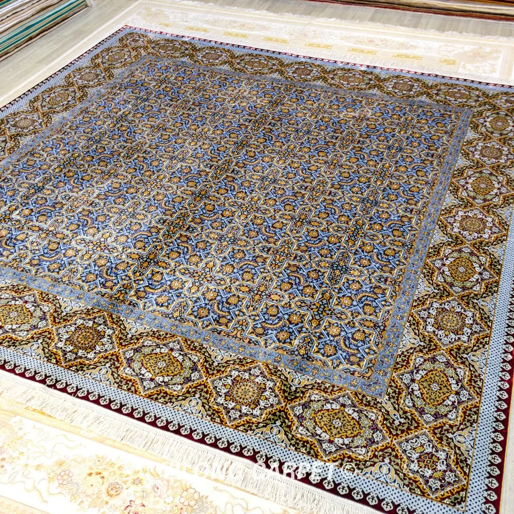 Goedkoop Yilong 10 'X 10' Indoor Vierkante Zijden Tapijt Handgemaakte Tapijten Over Home Decor (ZQG419)