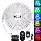 RGB неосветильник ная лента 2835 5050 RGB, гибкая Водонепроницаемая неоновая вывеска, декоративная полоска белого и теплого белого света, 12 В