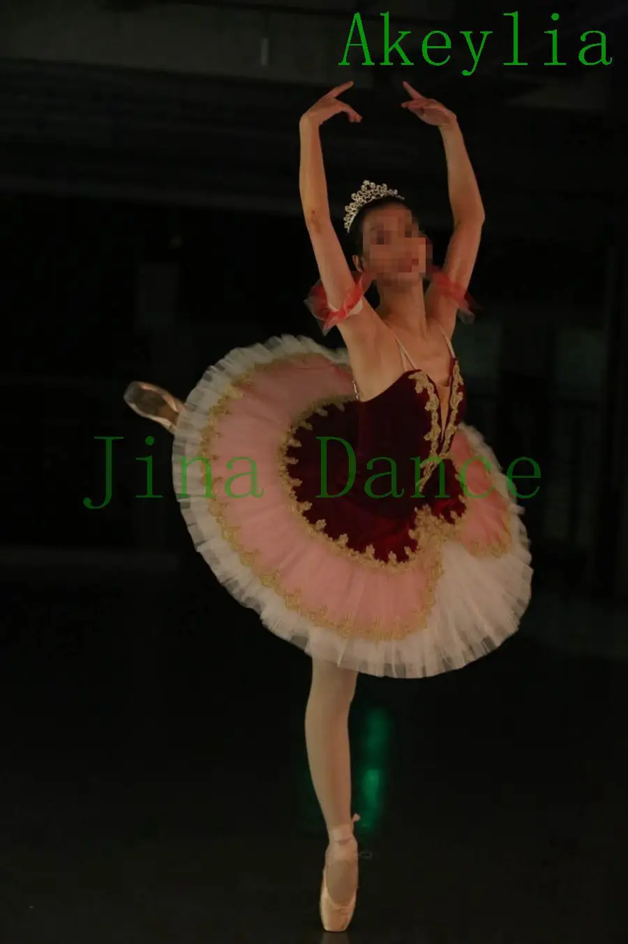 Новинка профессиональная балетная юбка-пачка с блестками красный цвет для детей